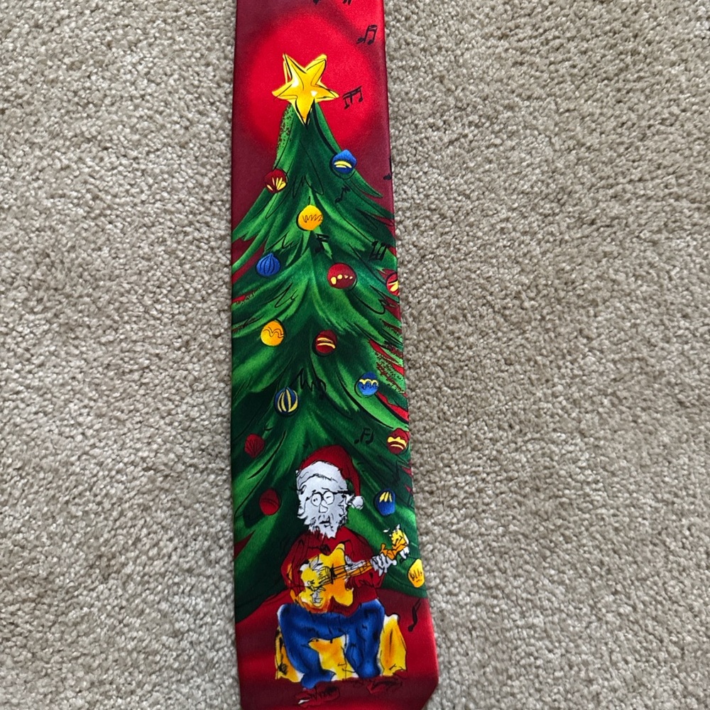 J. Garcia Red and Green Holiday Tie